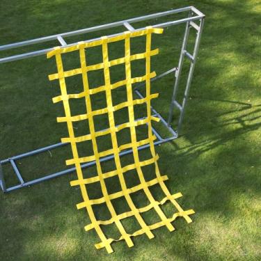 Imagem de CLCLC Climbing Cargo Net -Playground Play Safety Net,Rope Ladder, Jungle Gyms, Swing Set, Obstacle Courses for Outdoor Treehouse-8 ft X 4 ft(96 inch x 48 inch)-Yellow