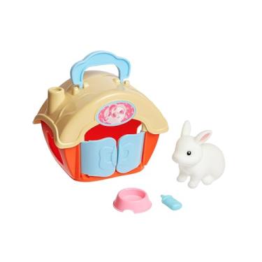 Imagem de Casinha Surpresa Pet Home Infantil – Gatinho ou Coelhinho + Mamadeira e Potinho de Comida – Brinquedo Educativo