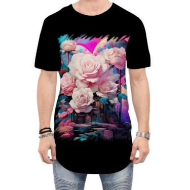 Imagem de Camiseta Longline Mulher de Rosas Paixão 21 - Kasubeck Store®, G