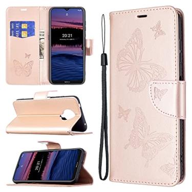Imagem de For Nokia G20 / G10 Embossing Two Butterflies Pattern Horizontal Flip PU Leather Case with Holder & Card Slot & Wallet & Lanyard(Grey)
