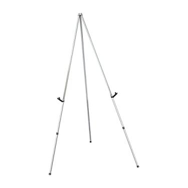 Imagem de oshhni Tripé cavalete suporte de exibição cavalete antiderrapante liga de alumínio pintura lona cavalete chão cavalete para exibição de casamento, ARGENTE