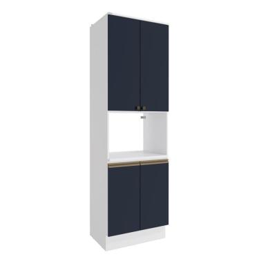 Imagem de Kit Forno Celeste Kappesberg 100% Mdf 4 Portas Branco/azul 70cm