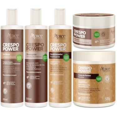 Imagem de Kit Completo Apse Crespo Power 5 Produtos Com Co Wash Cabelo Profissional Tratamento Vegano