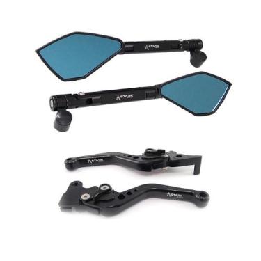 Imagem de Manete Esportivo Retrovisor Motocicleta NXR Bros 125 150 160 Lona - No