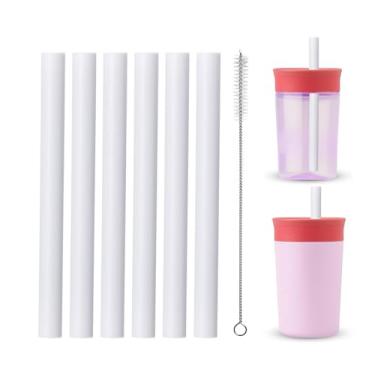 Imagem de MEIJIAYOU Substituição de canudo para garrafa infantil Owala, resistente ao calor, sem BPA, 6 canudos e 2 escovas