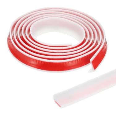 Imagem de PATIKIL Protetor de barragem de água de limite de chuveiro dobrável de 118 polegadas, barreira de rolha de chuveiro, protetor autoadesivo contra respingos para parte inferior de porta de chuveiro sem