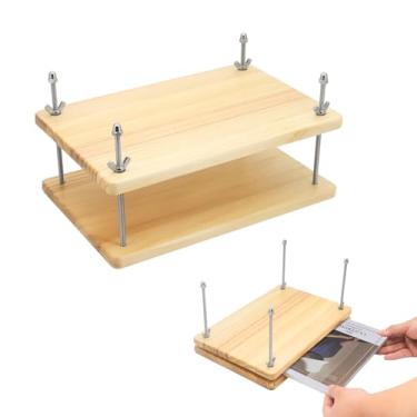 Imagem de Prensa de livros, prensa de livros de madeira, suprimentos de encadernação portátil, para encadernação feita à mão (29,5 x 20 cm)