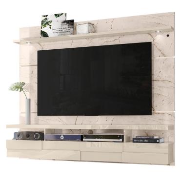 Imagem de Painel Home Suspenso Lana 1.8 para TV até 60 - Madetec Calacata/Off White