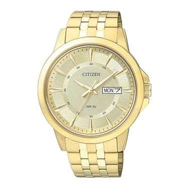 Imagem de Citizen Relógio masculino de quartzo, aço inoxidável, clássico, dourado (modelo: BF2013-56P), Dourado, Relógio de quartzo