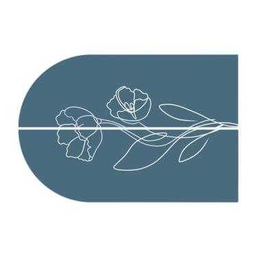 Imagem de XLWLLNJ Arco adesivo de parede de parede adesivo de parede berçário sala de jantar de fundo arco papel de parede papel de parede de PVC, Azul Verde