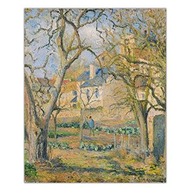 Imagem de Camille Pissarro. Horta Famosa reprodução de belas artes. Impressão em tela Arte de parede Arte de parede em tela Decoração de casa - 70 x 85 cm sem moldura