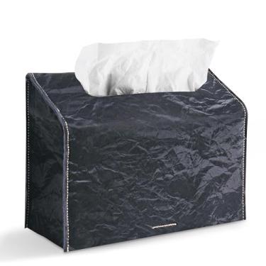 Imagem de Hennaja Capa de caixa de toalhas de mão, suporte de caixa de lenços de couro PU compatível com toalhas de mão de papel descartáveis Kleenex adequado para jantar, cozinha, banheiro (1-preto)