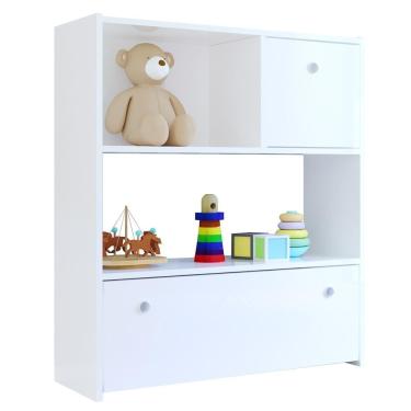 Imagem de Estante Infantil Organizadora Com Nichos 2 Gavetas Susie Branco - Lumil Móveis
