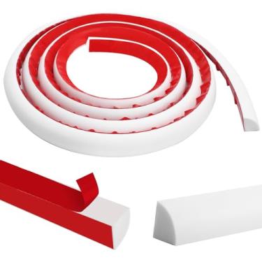 Imagem de Zorfeter Moldagem flexível de um quarto redondo de 199 cm, acabamento de borracha à prova d'água, dobrável, acabamento autoadesivo para canto de parede/borda de armário de escada