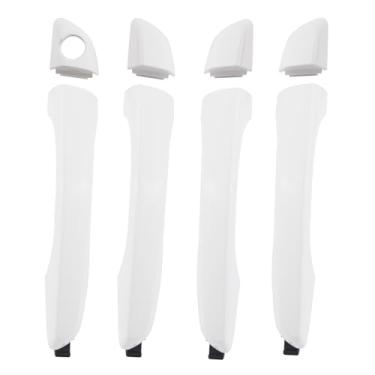 Imagem de Maçaneta de porta externa externa branca, 4 peças, dianteira, traseira, esquerda, motorista, direita, passageiro, externo, maçaneta da porta