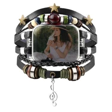 Imagem de CHARMINGO Pulseira de couro Boho compatível com relógio Apple para mulheres e homens de 38 mm, 40 mm e 41 mm, pulseira elegante para Apple Watch séries 10, 9, 8, 7, 6, SE, Ultra 2, 5, 4, 3, 2 e 1