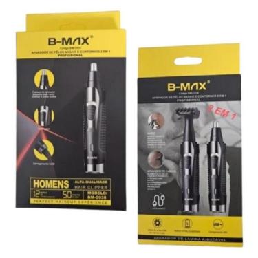 Imagem de Aparador Elétrico BMAX 2 em1 Aparador de Pelos Nasais e Contornos Prof