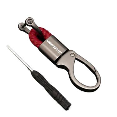 Imagem de jininshengxindianzi Compatible With Versys 650 300 300X 1000 X300 Motorcycle Accessories Keychain Keyring Key Chains Lanyard Chain Key Rings(Wine Red)