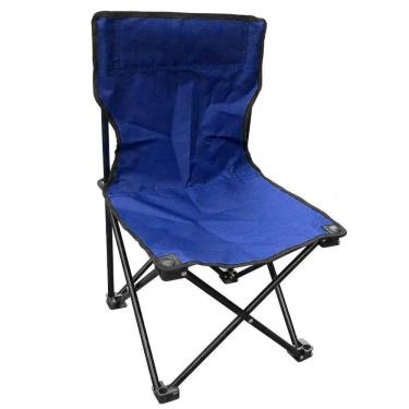 Imagem de Cadeira Dobrável Articulada Pesca Camping 80 Kg Azul