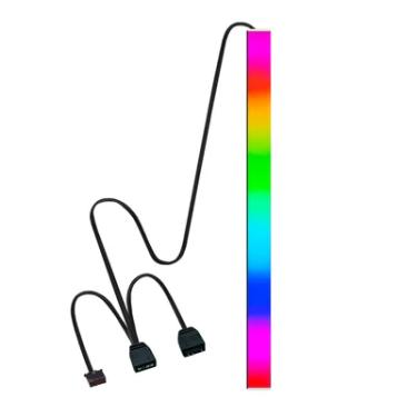 Imagem de Barra de Led ARGB 5v 3 Pinos, Quadrada, 300mm, 18x18, Magnética, Decoração Gabinete