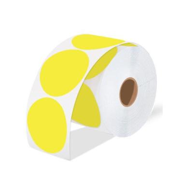 Imagem de Etiquetas Adesivas Térmicas iEager Circle (7,62cm) - Amarelas - Pacote