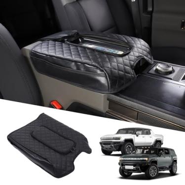 Imagem de Tampa de console central de couro de microfibra macia almofada de apoio de braço para carro com armazenamento de suporte de telefone, faixa elástica, acessórios interiores de carro capa de descanso de