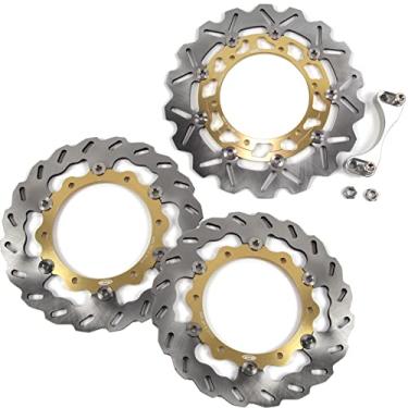 Imagem de Arashi Discos de freio dianteiros traseiros rotores para Yamaha XP T-max 500 2008-2011, acessórios de substituição de motocicleta dourado
