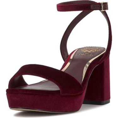Imagem de Vince Camuto Sandália feminina Pendreya plataforma, Veludo Petit Sirah, 38
