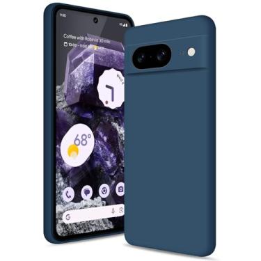 Imagem de Btstring Capa para Google Pixel 8, capa de silicone macio com proteção de câmera atualizada, capa fina à prova de choque com forro de microfibra antiarranhões, azul