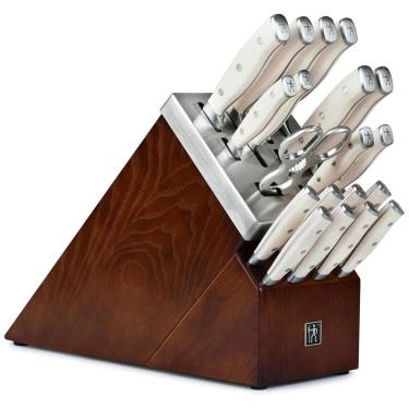 Imagem de Henckels Conjunto de Facas em Aço Inoxidável com Bloco de Bancada, 20 Peças, Branco