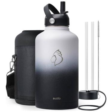 Imagem de Garrafa Térmica 1900 mL Portátil com Isolamento a Vácuo, Aço Inoxidável, BUZIO, Branco