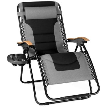 Imagem de Cadeira Reclinável Ajustável Gravidade Zero com Apoio de Cabeça, PHI VILLA, Cinza