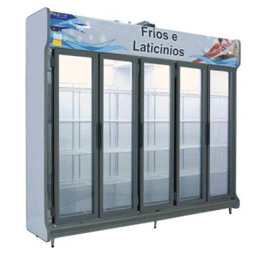 Imagem de Expositor de Bebidas 5 Portas Polofrio Refrigerador de Bebidas Vermelh