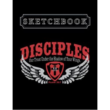 Imagem de Sketchbook: Christian Disciples Shield And Wings Christian Bible Inspired Design 8.5in x 11in Christmas Sketchbook Large Size High Quality Matte Soft Cover