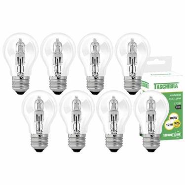 Imagem de Kit 8 Lâmpada Halógena A55 100W E27 127V 2700K Taschibra