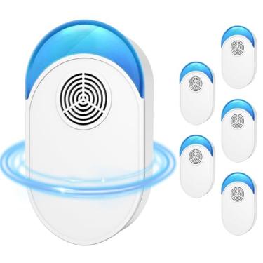 Imagem de Repelente ultrassônico atualizado com 6 pacotes, dispositivo ultrassônico interno 2024 de defesa contra insetos para baratas, insetos, roedores, ratos, formigas, mosquitos, ratos, aranha, plugue