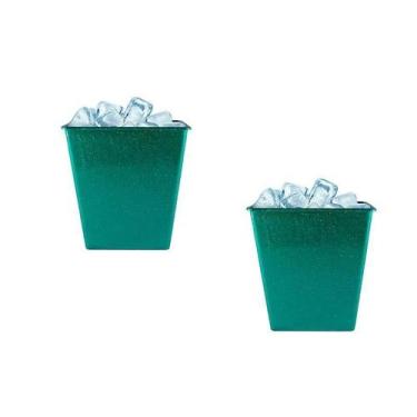 Imagem de Kit 2 Balde Gelo Fibra Madeira Verde 2,6L - Bb Store