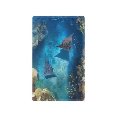 Imagem de Blueangle Placa de parede decoradora de capa em branco, tamanho padrão, capa de interruptor de arraia marítima de 1 gangue para quarto de escritório em casa, 4,53 x 2,76 polegadas (90)