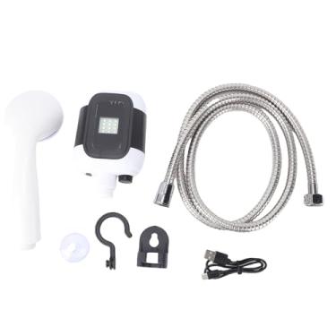 Imagem de TARSHYRY Chuveiro de Acampamento Portátil, Luz Embutida e Bateria de 2.000 MAh para Uso de 30 Minutos, de Montagem Flexível Com Ventosas e Ganchos, para Camping, Caminhadas, Viagens,