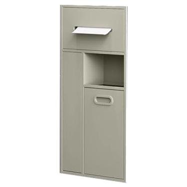 Imagem de Nicho de aço inoxidável embutido, organizador de lixeira de papel higiênico, prateleira de chuveiro, para sala de estar, cozinha, banheiro, suporte de papel em rolo (branco, 30 x 65 cm)