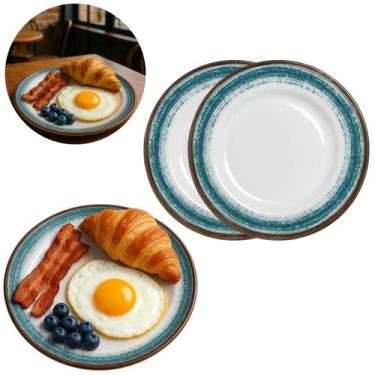Imagem de 2 Pratos Raso em Melamina 20cm P/ Buffet Restaurantes - Megagift