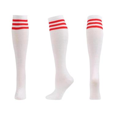 Imagem de Meias De Compressão Unissex Até O Joelho, Antiderrapantes, Listradas, 