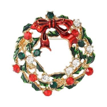 Imagem de Broches De Sino De Natal Com Strass E Esmalte Unissex Feminino Para Fe