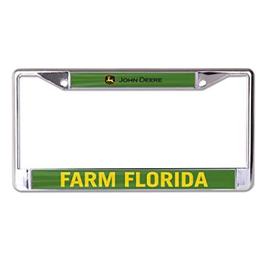 Imagem de Moldura para placa de licença John Deere oficialmente licenciada WinCraft State Pride metal, Fazenda Flórida
