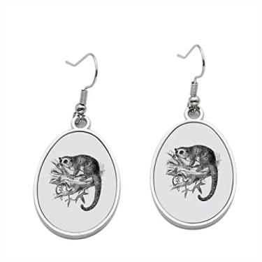 Imagem de Brinco com ilustração vintage de lêmure de rato marrom - brincos pendurados para meninas - presente de festa de aniversário dos namorados