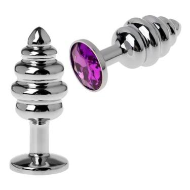 Imagem de Plug Anal Ondulado com Joia Luxo 9cm - Sexshop