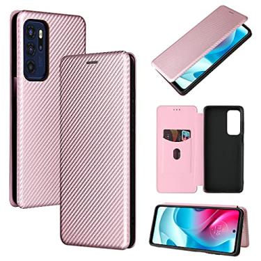 Imagem de YUNCHAO Caixa de telefone Para Motorola Moto G60S Textura de fibra de carbono Flip TPU + PC + PU CAEL capa para celular