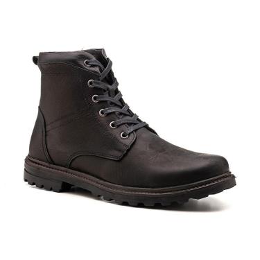 Imagem de Coturno Couro Masculino Cadarço Conforto Estilo Versátil