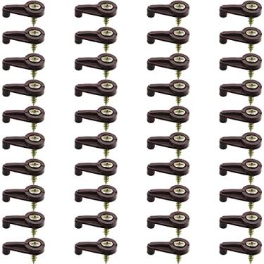 Imagem de ITROLLE Clipe Retentor de Vidro 40 Peças 4 mm Clipes de Vidro Marrom Clipes de Painel de Vidro com Parafusos