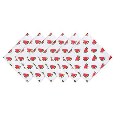 Imagem de DII Coleção de mesa Watermelon, resistente a manchas e à prova d'água, conjunto de guardanapos, 50,8 x 50,8 cm